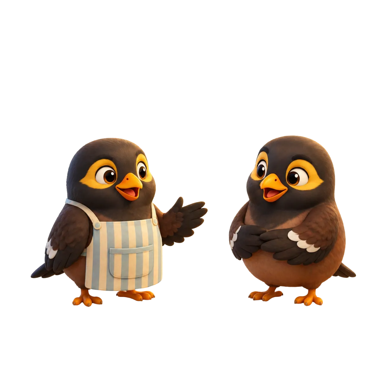 A helper and a parent myna chatting, with messages auto-translated