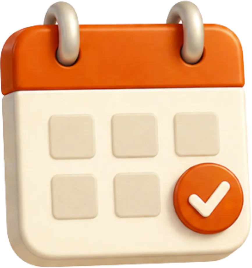 Calendar with checkmark