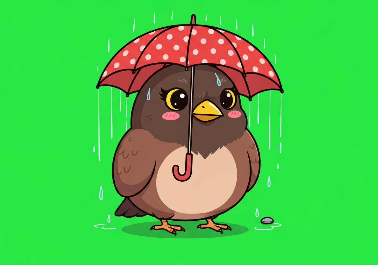 Heavy rain — solo umbrella shelter keyframe