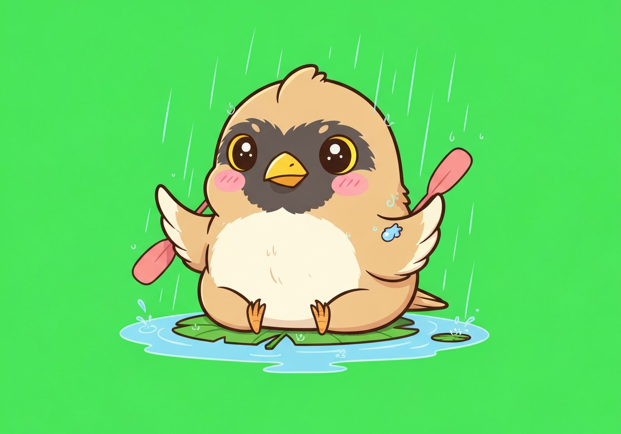 Heavy rain — paddling in a pond keyframe
