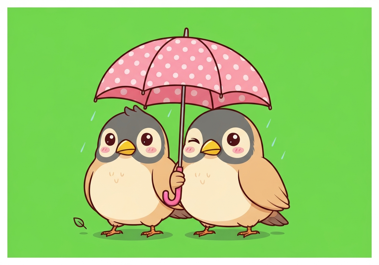 Light shower — sharing umbrella stroll keyframe