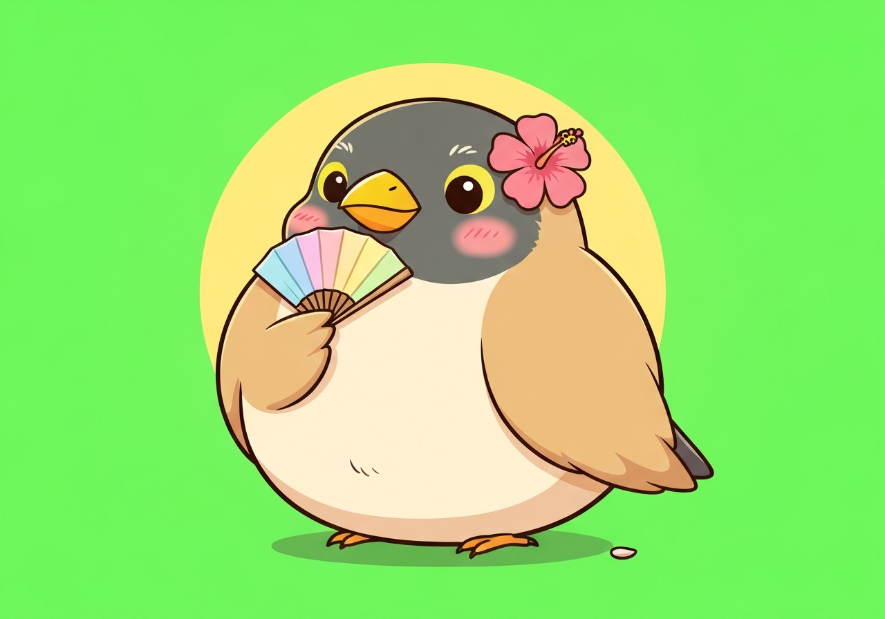 Sunny — tropical postcard pose keyframe